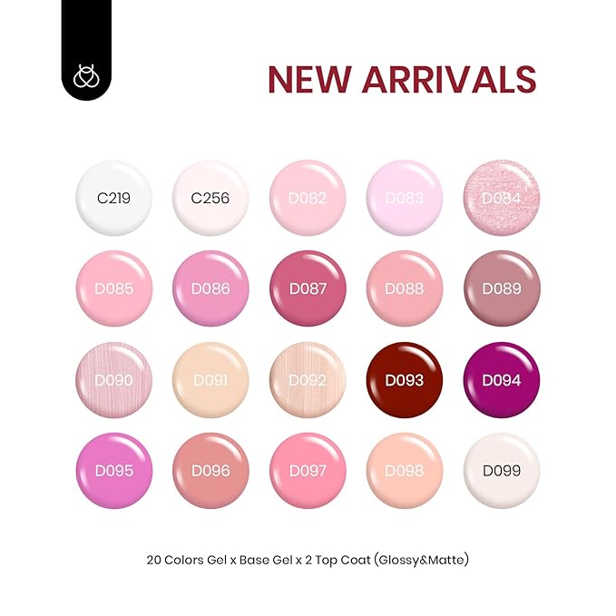 Beetles Pink Gel Nail Polish – Dare to Bare Gel Polish Set, 20 Color Soak off Uv Led Manicure Kit with 3Pcs Base Coat Matte Glossy for DIY Manicure Gift for Women