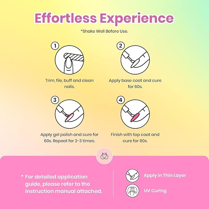 Beetles Gel Nail Polish Set, 36 Colors Neon Rainbow Bright Color Gel Polish Set with Base Coat Glossy Matte & Glitter Top Coat Pink Red Yellow Manicure Vivid Whimsy Gifts for Women