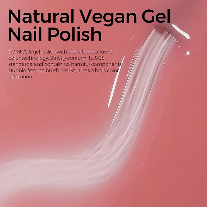 TOMICCA Jelly Pink Gel Nail Polish, Peach Pink Gel Polish, Light Nude Pink Nail Polish Quick Dry, UV Light Cure Translucent Pink Nail Polish Long Lasting Neutral Nail Art Manicure