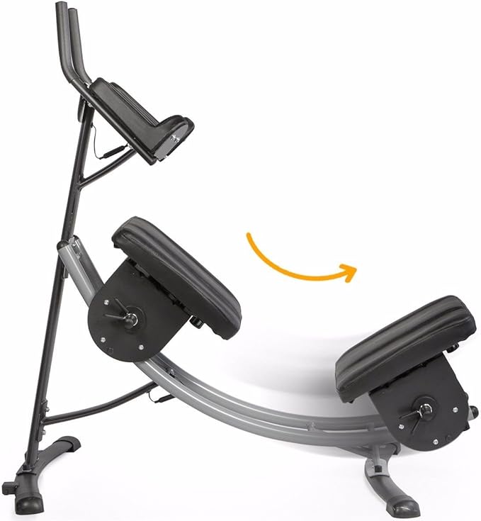 XtremepowerUS Ab Machine Abdominal Workout Crunch Fitness Exercise Workout, Silver/Black