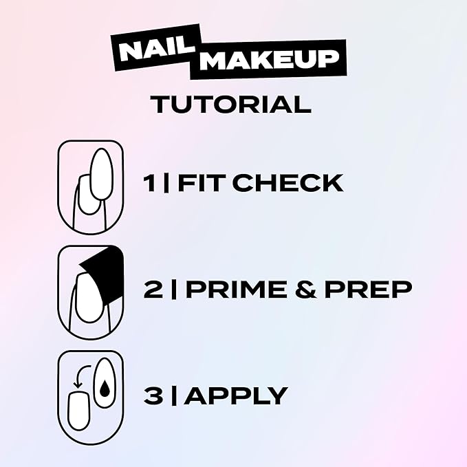 Black French Tip Long Press-On Nails – Hard Candy Glossy Gel-Shine False Nail Kit with Nail Glue, 30 Pieces, Reusable (Black Tip, Long)