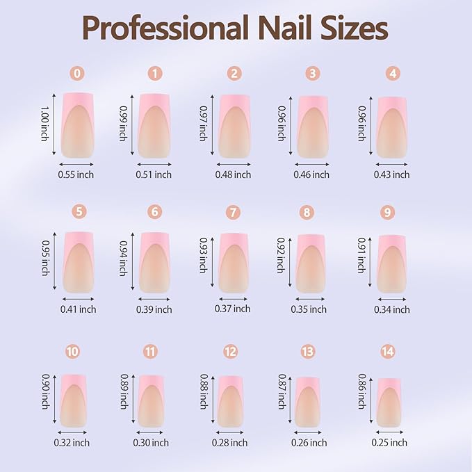 Misssix XBASICTIPS French Gel Nail Tips, 150Pcs Soft Gel French Tip Press on Nails Long Square, No Need to File False Nail, Soak Off Pre-Shaped Fake Nails for Nail Art DIY 15 Sizes