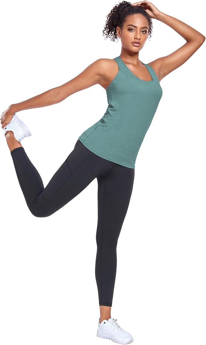 6 or 5 Pack Workout Tank Tops for Women, Athletic Racerback Sports Tank Tops, Compression Sleeveless Dry Fit Shirts