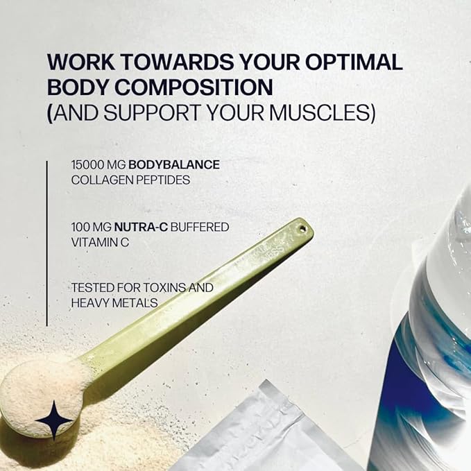 Sparkle Wellness Muscle Boost (No Flavor) [30-Serves] | Collagen Supplement Powder with Hydrolyzed BODYBALANCE Collagen Peptides & Buffered Vitamin C | Improves Body Composition