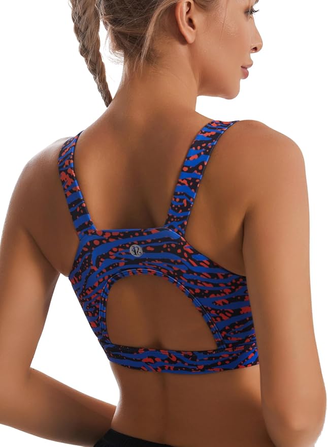 RUNNING GIRL High Impact Sports Bras for Women,Racerback Running Bra Workout Crop Tank Tops Longline Sports Bra Push up