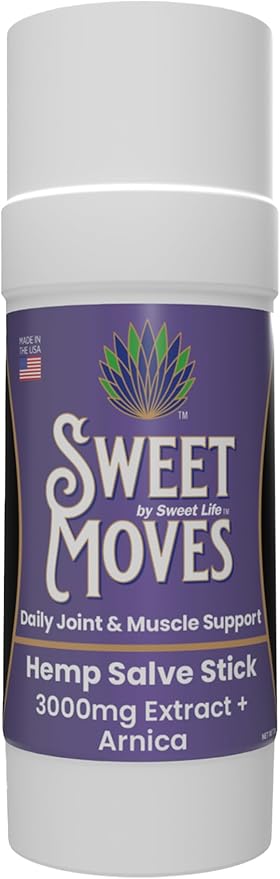Sweet Life | Hemp Salve Stick | 3000mg | Organic Botanical Balm | Twist-Up Applicator | Small Business | Muscle & Joint Comfort