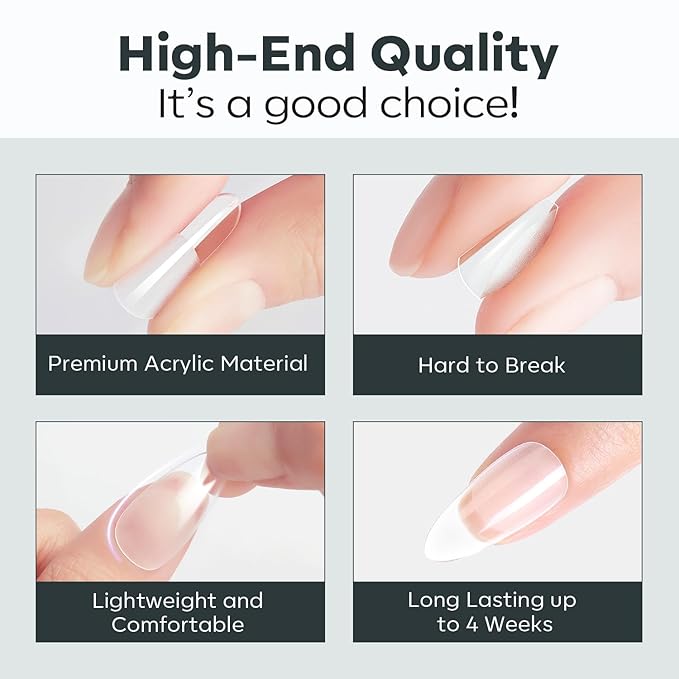 modelones XXL Long Square Nail Tips, Pre-shaped Soft Gel Tips Fake Nails False Acrylic Clear Full Cover Press on Extension Kit Gel Manicure DIY at Home 216PCS 12Sizes