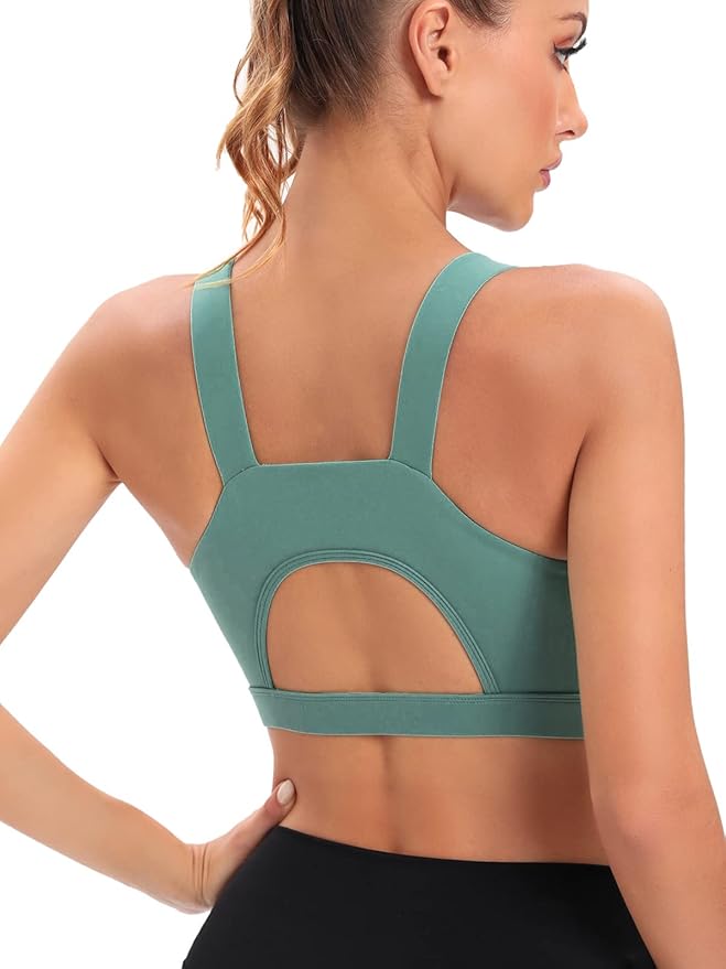 RUNNING GIRL High Impact Sports Bras for Women,Racerback Running Bra Workout Crop Tank Tops Longline Sports Bra Push up