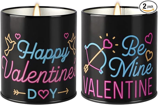 2Pack Valentine's Day Scented Candle Gift Set, Aromatherapy Candles for Home, 9oz Lavender Long Burning Soy Candles for Women,Men, Anniversary Present