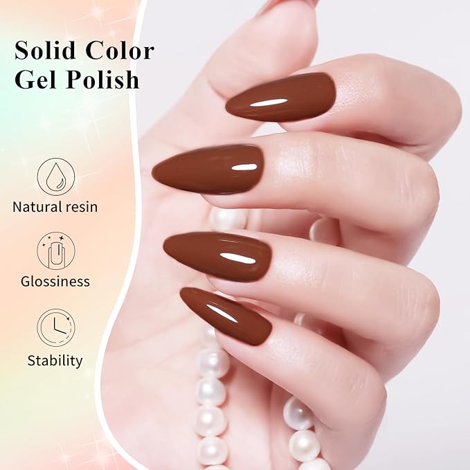 10ml Hema Free Gel Nail Polish Set, 6 Colors Gel Polish Kit Pink White Skin Tones Neutral Brown Manicure for Nail Art DIY and Salon Gift for Women Girl