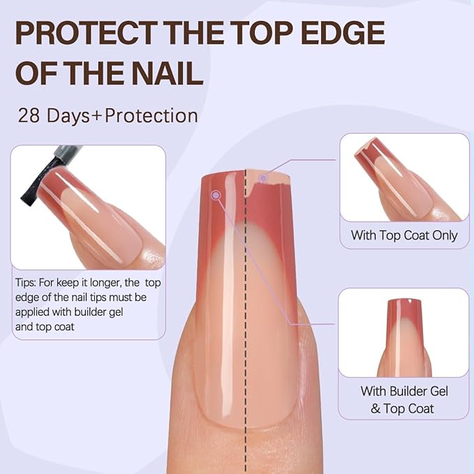 Misssix XBASICTIPS French Gel Nail Tips, 150Pcs Soft Gel French Tip Press on Nails Long Square, No Need to File False Nail, Soak Off Pre-Shaped Fake Nails for Nail Art DIY 15 Sizes