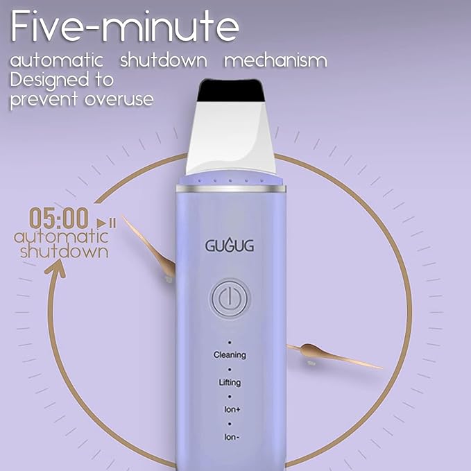 GUGUG Skin Scrubber Face Spatula, 4 Modes Skin Spatula Blackhead Remover Pore Cleaner-Purple