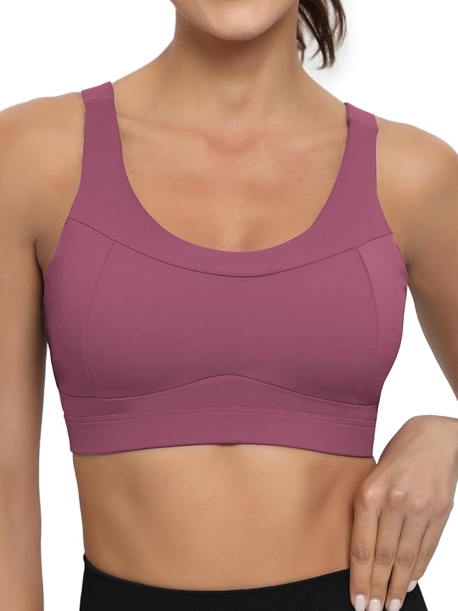 RUNNING GIRL High Impact Sports Bras for Women,Racerback Running Bra Workout Crop Tank Tops Longline Sports Bra Push up