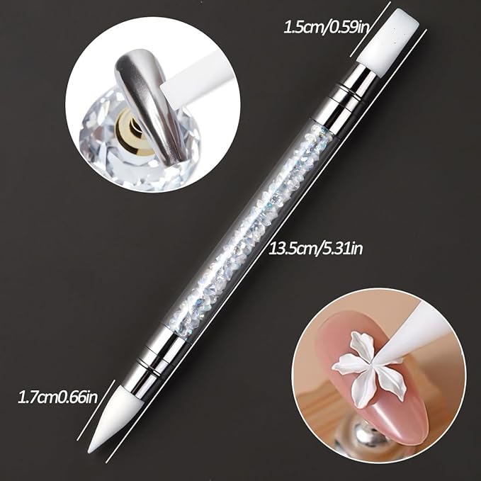 Chrome Nail Powder and 3D Nail Gel Kit, Metallic Mirror Glitter Effect Chrome Powder For Nail Art, Holographic Aurora Iridescent Dip Dust Pigment and 10g Sculpting Gel Set for Nail Decor DIY