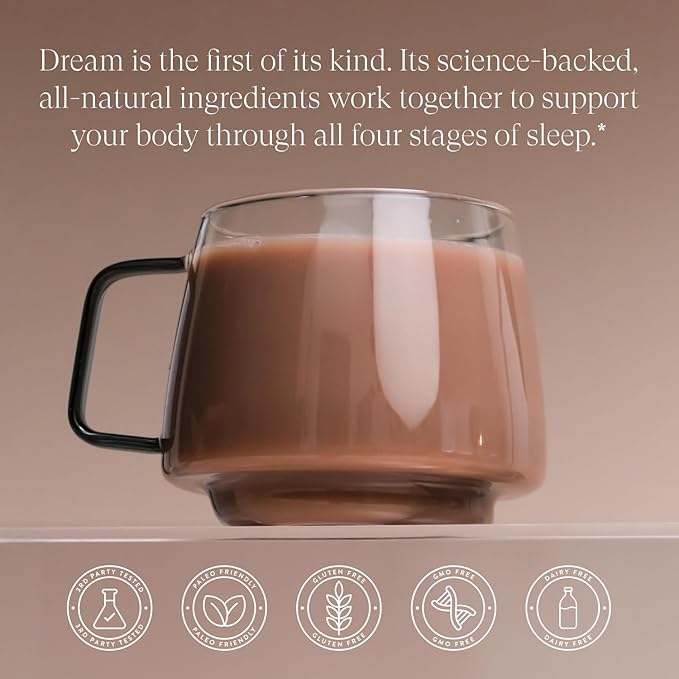 Beam Dream Sleep Powder, L-Theanine, Apigenin, Reishi and Magnesium, Third Party Tested Natural Sleep Aid & Sleep Supplement for Deep Sleep, Relaxation and Recovery, Natural Sleep Support, 30 Servings