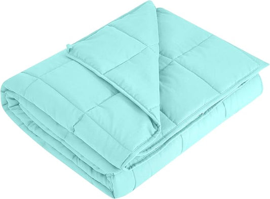 L'AGRATY Weighted Blanket - 48"x72" 20lbs Cooling Breathable Heavy Blanket Microfiber Material with Glass Beads for Adult All-Season Summer Fall Winter Soft Thick Comfort