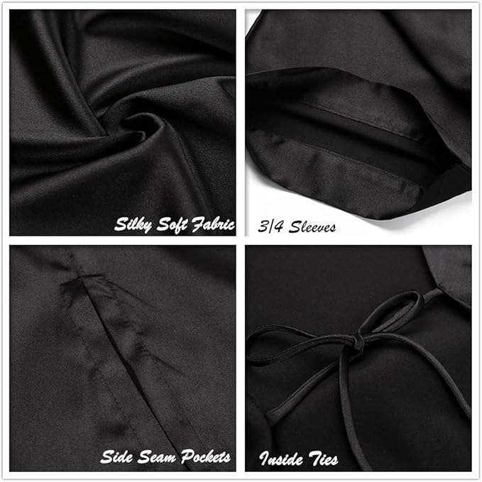 Women's Pure Short Silky Robes Bridesmaid Bride Party Satin Robes Sleepwear