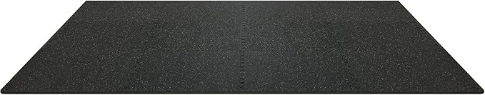 VEVOR 0.56 Inch Thick Gym Floor Mats, Rubber Top with EVA Foam, 25" x 25" Gym Flooring Workout Mats, Interlocking Puzzle Gym Mats for Gym, Home, Garage