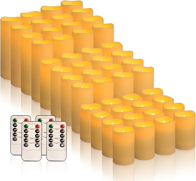 48-Pack LED Flameless Candles with Remote Control - Perfect for Home, Parties, and Special Occasions - Create a Magical Ambiance Effortlessly(Three Sizes)
