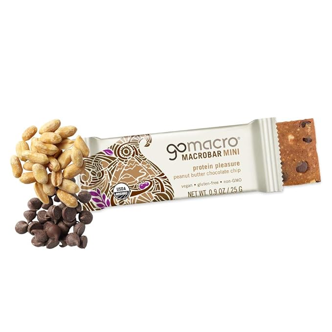 GoMacro MacroBar Mini (0.90 Ounce Bars, 24 Count) and MacroBar (2.4 Ounce Bars, 12 Count) Organic Vegan Snack and Protein Bars Bundle - Peanut Butter Chocolate Chip