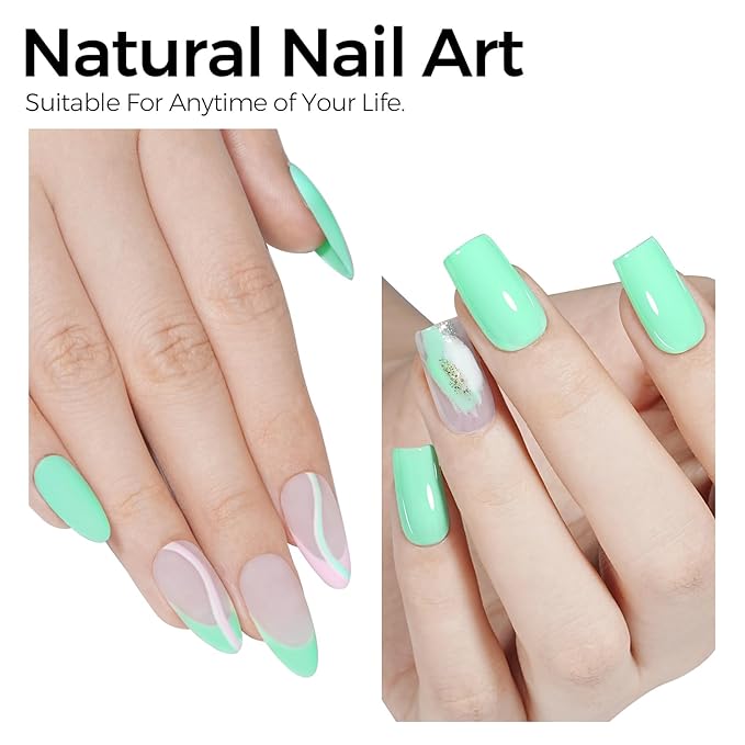 TOMICCA Green Gel Polish, Bright Green Nail Polish Gel, Soak Off UV LED Macaron Gel Polish Fast Dry, Spring Summer French Pastel Nail Art Manicure Salon DIY