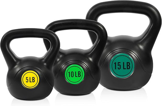 Kettlebell Sets 4 Piece Strength Training Kettlebells Weight Set 5lb, 10lb, 15lb, 20lb Kettlebells
