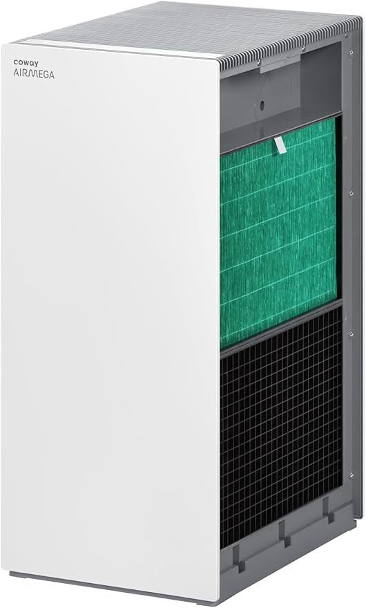 COWAY Air Purifiers for Large Room Whole Home Up to 4,253ft², 2 Sets of XL Washable Pre-Filters and True HEPA Filters for Dual Purification, PM1.0 AQI, Turbo Mode, Timer, Wheels, 5yr Warranty, ProX(W)