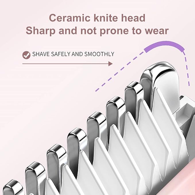 Dermave Bikini Shaver for Women, Bikini Trimmer for Women with Dual Head Shaver, Painless Wet & Dry Electric Razor for Smooth Bikini Line, Rechargeable & Portable, Beige