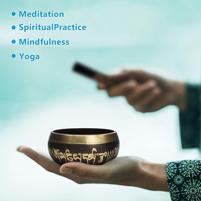 Tibetan Singing Bowls Set~ Meditation Sound Bowl hand Hammered in Nepal For Yoga, Meditation, Mindfulness, Healing & Chakra balancing