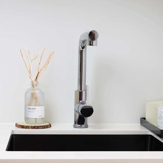 Sea Salt Reed Diffuser Set of 2-14.8 oz(220mlx2) Sea Salt Musk and Grass Essential Oils, Bathroom Air Freshener with Willow Branches Decor, Long Lasting Fragrance for Home, Office