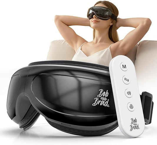 BOB AND BRAD Eye Massager, EyeOasis 2 Plus Eye Mask for Migraines with Remote, Heat, Compression, Smart Face Massager for Dry Eyes Relief, FSA Eligible/HSA Eligible Birthday Gifts for Women Men Mom