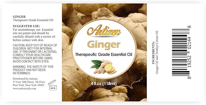 Artizen Ginger Essential Oil, 4oz – Pure Ginger Oil