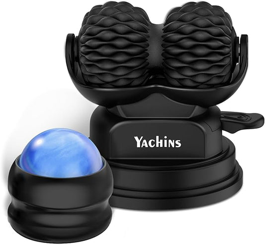 Massage Ball Roller 2 in 1 Wall Mounted Massager for Deep Tissue, Myofascial Release, Knots, Pain Relief,Trigger Point,Lymphatic Drainage for Full Body