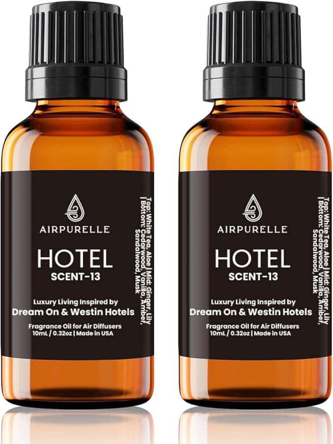 Luxury Diffuser Oil – Crisp White Tea, Lily & Warm Sandalwood Aromatherapy Premium Fragrance Oil for Ultrasonic and Waterless Diffusers 2‑Pack (2 × 0.34 fl oz)-“Dream On”Scent