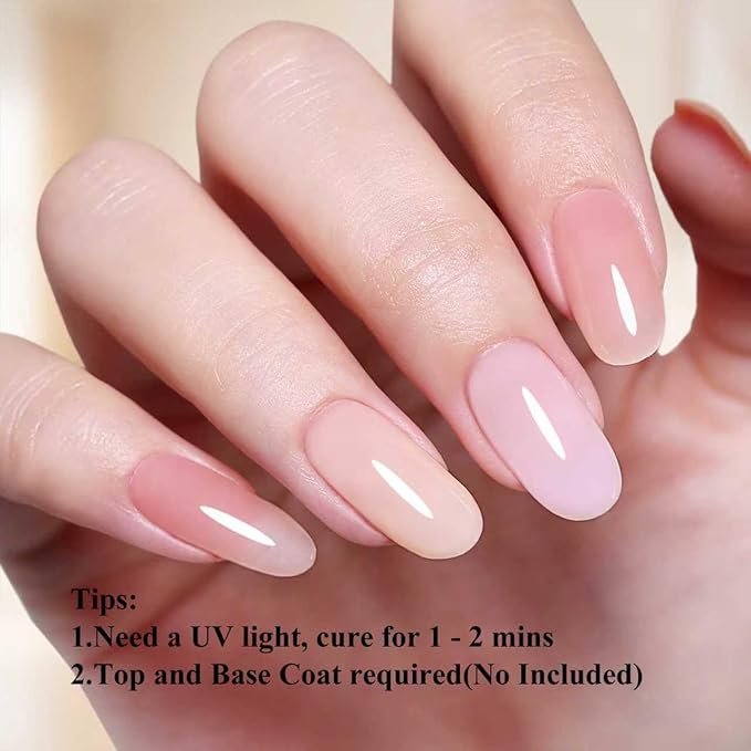 6 Colors Sheer Jelly Gel Polish Baby Blush Soft Shades Hema Free Art DIY Salon Gift