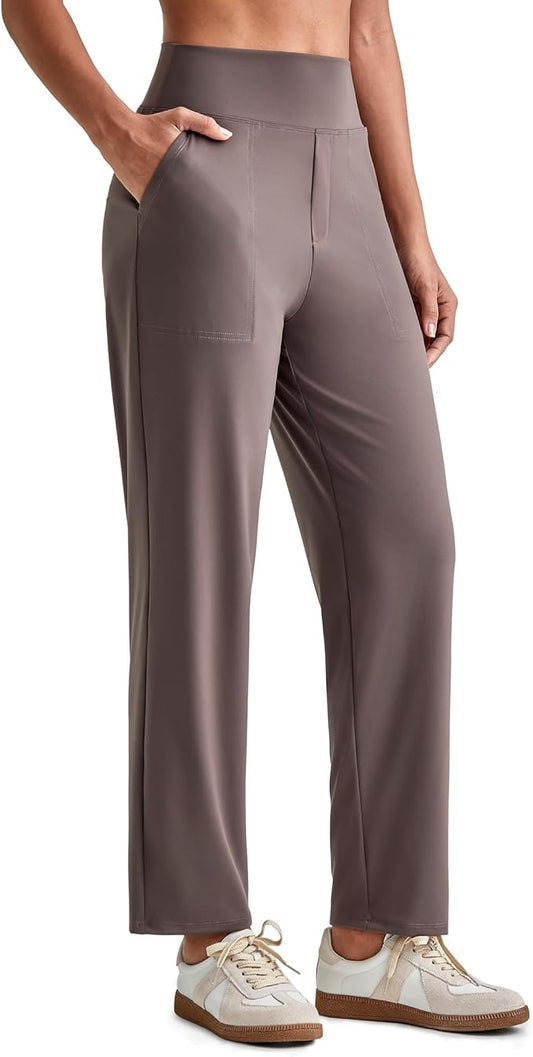 G4Free ShiftReady Womens Ankle Dress Yoga Pants with Pockets Stretchy Business Casual Slacks Work Trousers Travel Pant