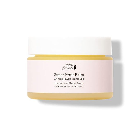 100% PURE Super Fruit Nourishing Balm Face & Body Cream Moisturizer Luxuriously Thick Replenishment Powerful Hydration & Dry Skin Care - Vegan - 1.06 oz