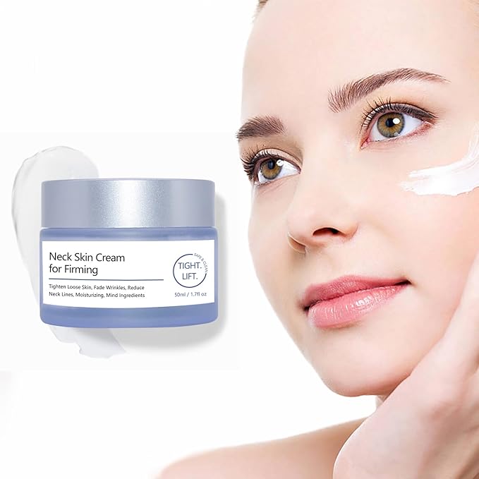 Neck Firming Cream, Tighten and Lift Neck Cream, Anti-Aging Neck Creams for Tightening Sagging Skin and Hydrating, Help Reduce Fine Lines & Wrinkles - 1.7 oz