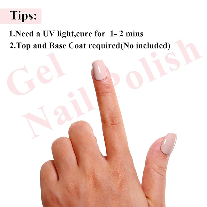 Imtiti 10ML Nude Gel Nail Polish Soak Off LED U V Neutral Nail Gel Polish DIY Nail Art Starter Manicure Salon Gel Nail Kit for Women Girls 1PCS