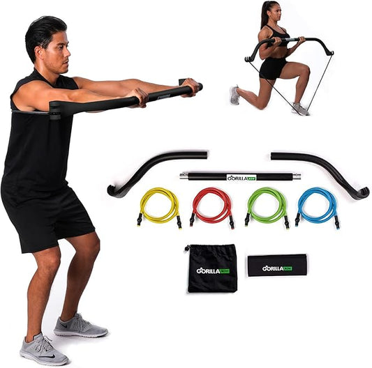 Travel Gorilla Bow Portable Home Gym System, Strength Training Equipment 100 Plus Quality Workouts, All in One Exercise Equipment for Travel, Home Gym & Outdoor Workouts