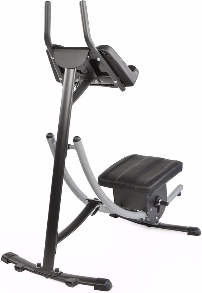 XtremepowerUS Ab Machine Abdominal Workout Crunch Fitness Exercise Workout, Silver/Black