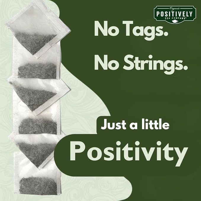 Organic Positively Tea Company, Green Tea Bags, 100 Count, Eco-Friendly Tea Bags, Non-GMO
