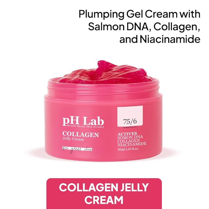 Collagen Jelly Cream, Boosts Skin Elasticity, Provides Glowing, Hydrating and Plump with Salmon DNA, 1.69 Fl Oz