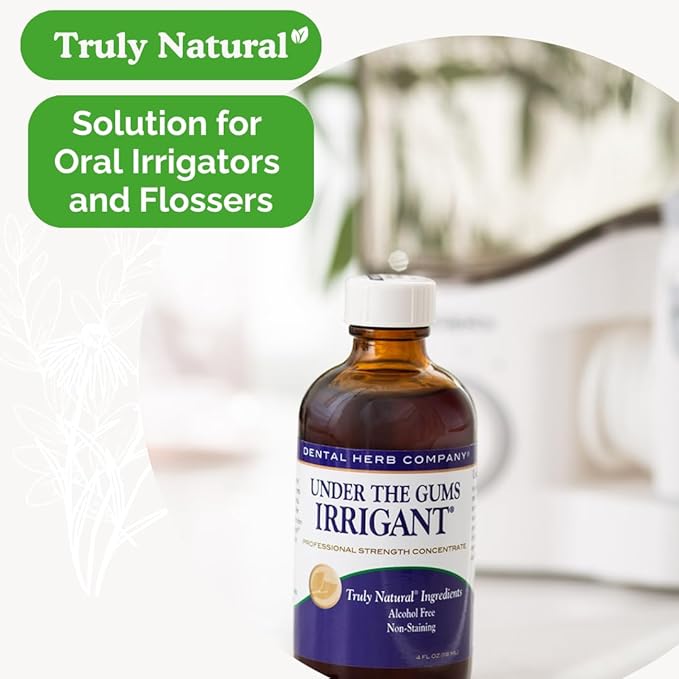Under The Gums Irrigant Solution – Alcohol-Free, Vegan Herbal Solution for Water Flossers & Oral Irrigators – Supports Gum Health Naturally - (45 Day Supply) by Dental Herb Company