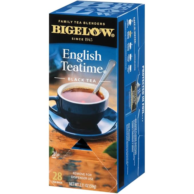 Bigelow English Teatime Tea 28-Count Box (Pack of 1) Full Caffeine Premium Black Tea Bold and Antioxidant-Rich Full Caffeine Black Tea in Foil-Wrapped Bags