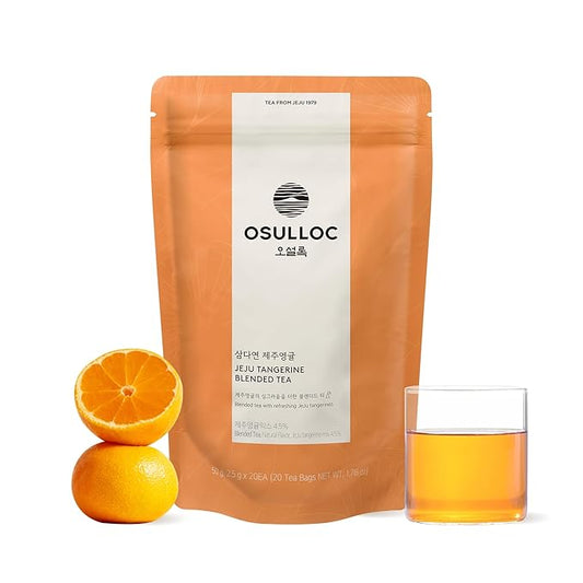 OSULLOC Tangerine Tea (Refreshing Jeju Tangerine Flavor) | Korean Premium Blended Tea Bag | Sweet Fruit Tea | 20 Count Tea Bags, 1.76oz
