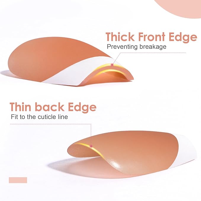 Canvalite French Tip Press on Nails Gel Nail Tips - 300Pcs Pre-Colored Quick and Easy Fake Nails with Designs Coffin Nails Tips Short Press on Nails DIY Nail Extensions, Nude White