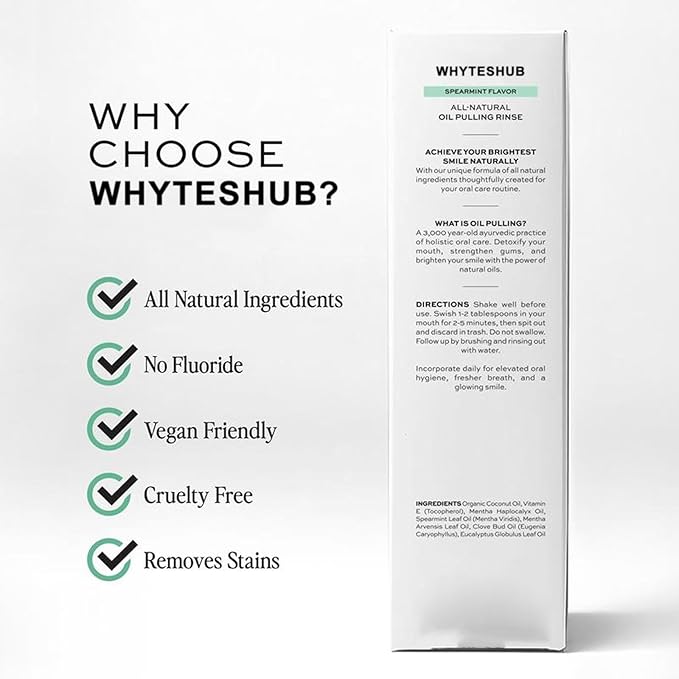 Spearmint Oil Pulling Rinse with Organic Cold-Pressed Coconut Oil, Helps Maintain Gum Health & Freshens Breath - 8 fl oz