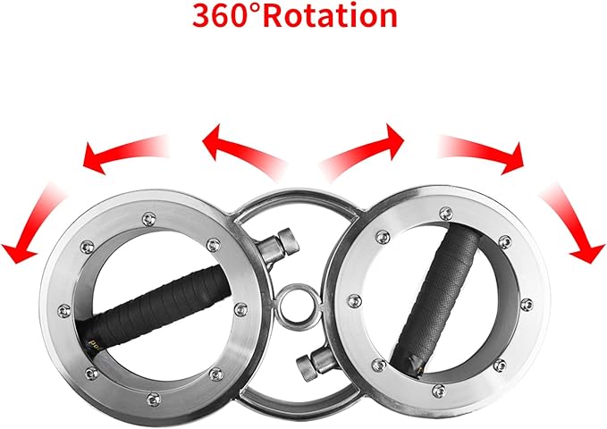 FIITY 18 Pounds Resistance Adjustable Rotator Machine for Upper Body Strength Training, 360 Degree Rotating Grips, Multifunctional Spinning Burn Machine for Forearm Trainer, Boxing, Workouts (Black & Sliver)