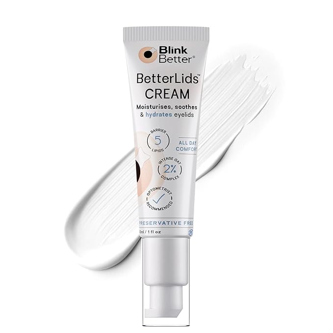 BlinkBetter® Restore Eyelid Cream – 3% Oat Extract & Ceramide Complex – Soothing Hydration & Barrier Support for Dry, Itchy, Red, Sensitive, or Flaky Skin Around the Eyes – All-Day Use – 1oz